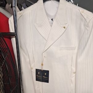 Elegant White Pinstripe Suit